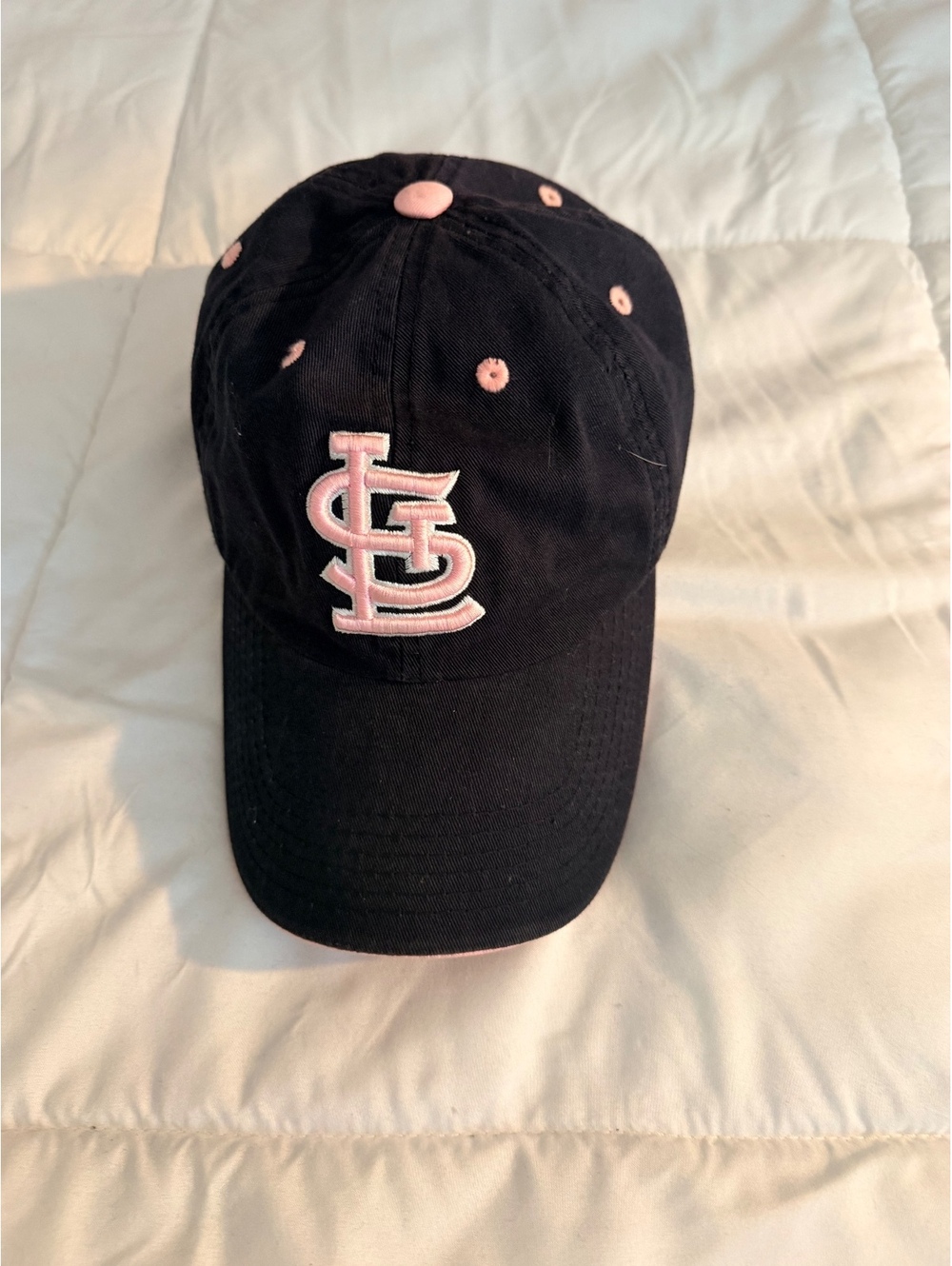 St. Louis Cardinals Adjustable Black and Pink Baseball Cap